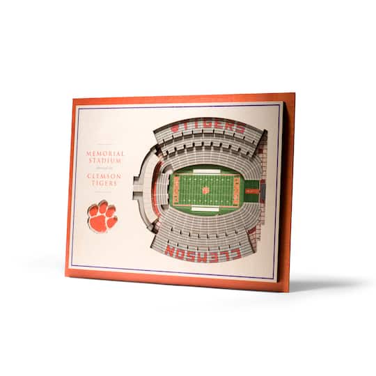 NCAA 5-Layer StadiumView Wall Art By Youthefan in Clemson Tigers | 13" x 17" x .63" | Michaels®